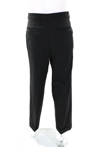 Boss Hugo Boss Mens Wool Striped Print Collared Blazer Pants Gray Size EUR42