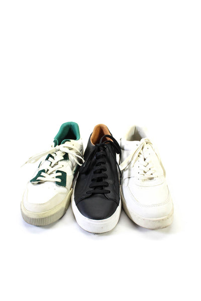 Zara Mens Leather Low Top Lace Up Sneakers Green White Black Size 11US 42E Lot 3