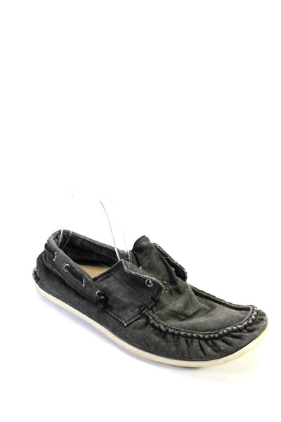 John Varvatos Star USA Mens Apron Toe Lace Up Boating Loafers Dark Gray Size 12