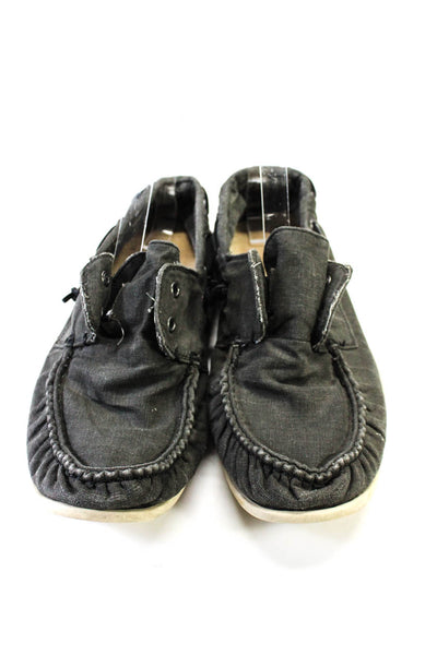 John Varvatos Star USA Mens Apron Toe Lace Up Boating Loafers Dark Gray Size 12