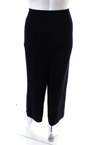 Exclusively Misook Womens High Rise Straight Leg Knit Pants Navy Blue Size 1X