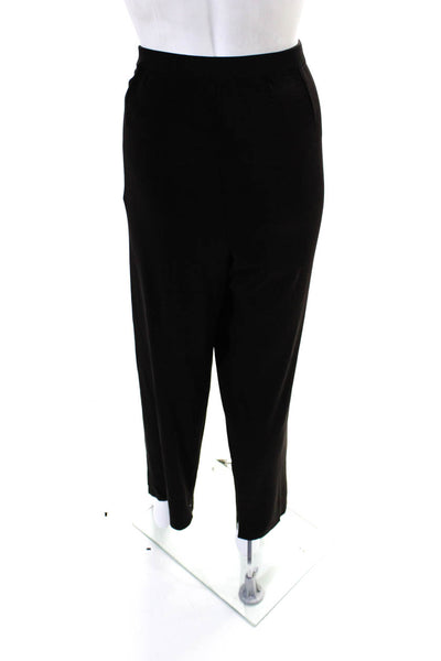 Ming Wang Womens Elastic Waistband High Rise Knit Straight Leg Pants Brown XL