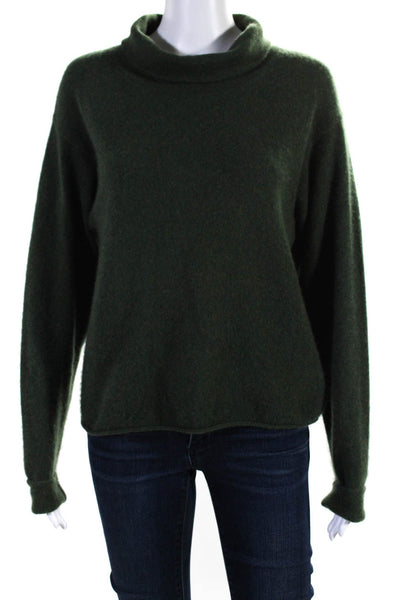 Free People Womens Turtleneck Boxy Pullover Sweater Green Cashmere Size Small