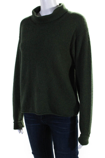 Free People Womens Turtleneck Boxy Pullover Sweater Green Cashmere Size Small