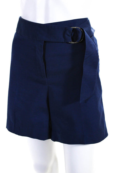 Michael Michael Kors Womens Mid Rise Wrap Waist Shorts Blue Size 10