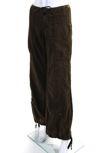 We The Free Womens Mid Rise Straight Leg Cargo Pants Dark Brown Size 6