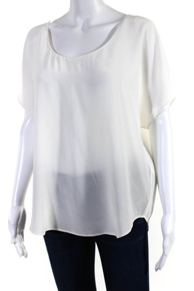 Equipment Femme Womens Dolman Sleeve Scoop Neck Top Blouse White Size Medium