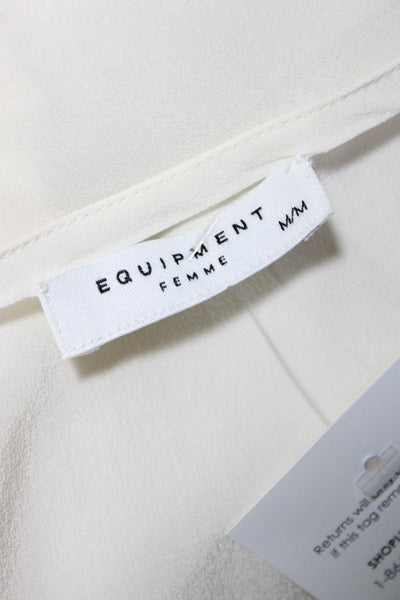 Equipment Femme Womens Dolman Sleeve Scoop Neck Top Blouse White Size Medium