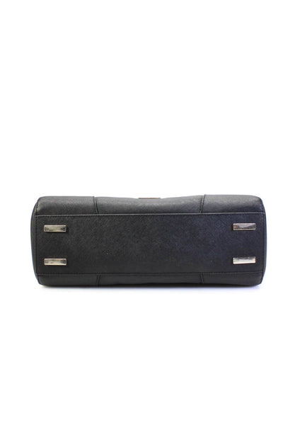 Rebecca Minkoff Womens Leather Removable Strap Zip Up Satchel Handbag Black S