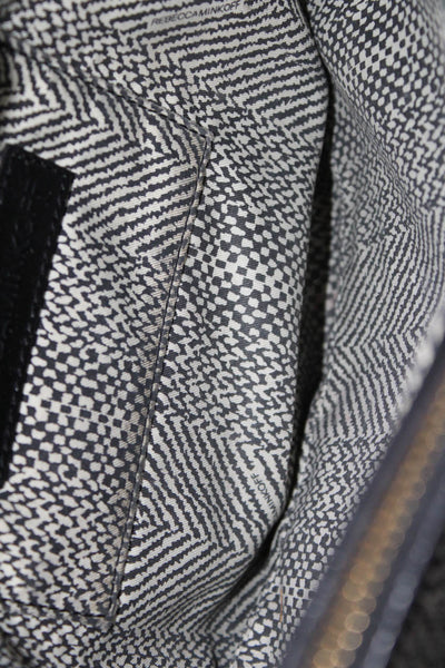 Rebecca Minkoff Womens Leather Removable Strap Zip Up Satchel Handbag Black S