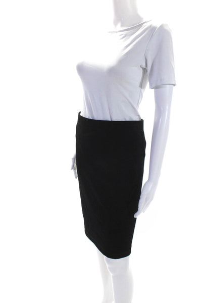 Vince Womens Knit Elastic Waist Knee Length Pull On Pencil Skirt Black Size XS