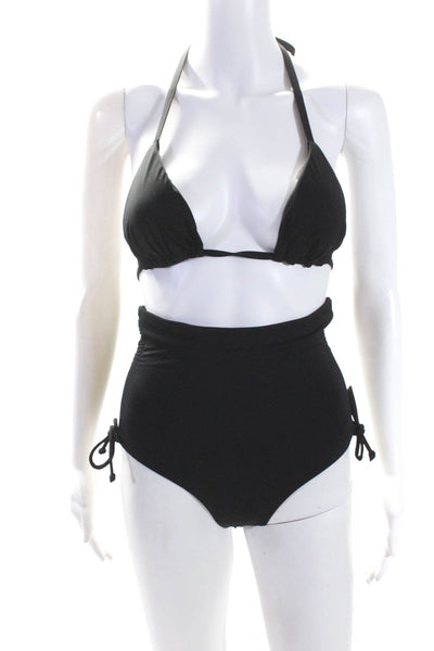 Spanx Women's Triangle Two Piece High Waist Swimsuit Black Size S