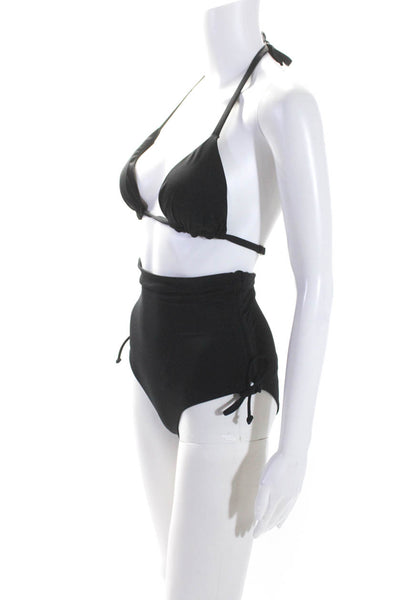 Spanx Women's Triangle Two Piece High Waist Swimsuit Black Size S