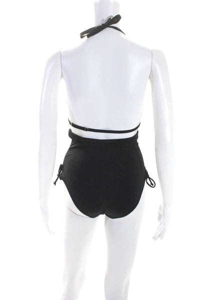 Spanx Women's Triangle Two Piece High Waist Swimsuit Black Size S