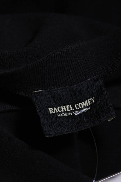 Rachel Comey Womens Crochet Detail Short Sleeve Top Blouse Black Size 4