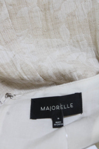 Majorelle Womens Sweetheart Sleeveless Jacquard Flare Dress Beige Size Medium