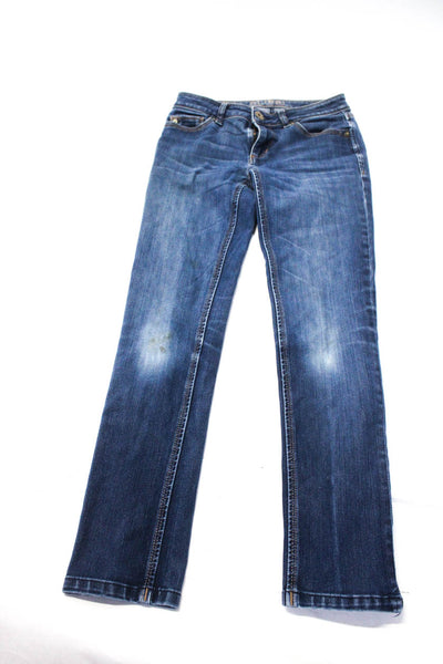 DL1961 Womens Zipper Fly Mid Rise Skinny Ankle Jeans Blue Brown Size 25 Lot 2