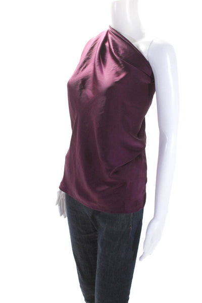 Reiss Womens Cowl Neck Satin Bow Sleeveless Shell Top Blouse Purple Size 4