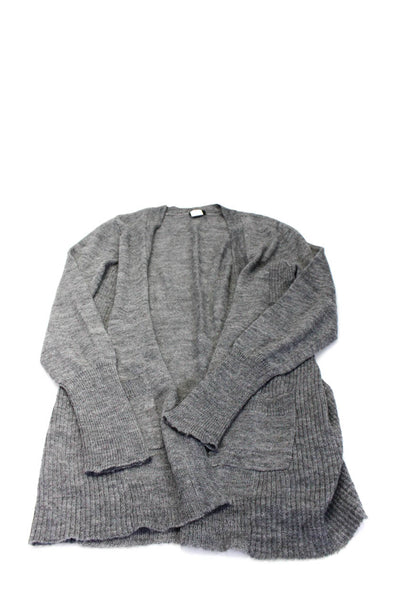 J Crew Free People Womens Knit Longline Cardigan Sweater Gray Size L S Lot 2