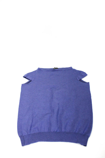 Giorgio Armani Womens Silk Boat Neck Sleeveless Knit Top Purple Size 46 Lot 2