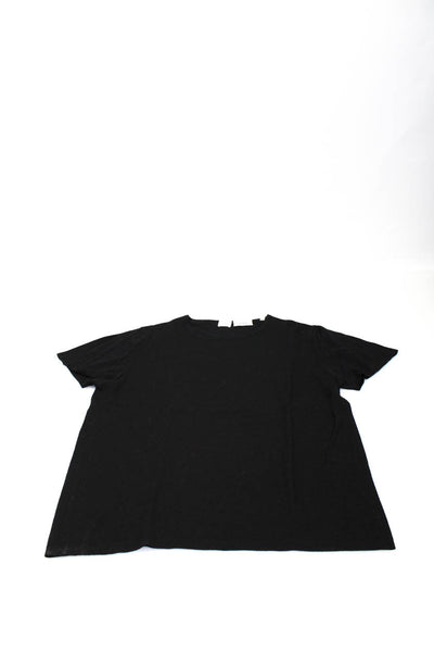 Tse Womens Wool Short Sleeve Knit Top + Button Up Cardigan Set Black Size L
