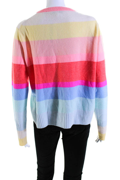 White + Warren Womens Cashmere Knit Round Neck Sweater Top Multicolor Size L