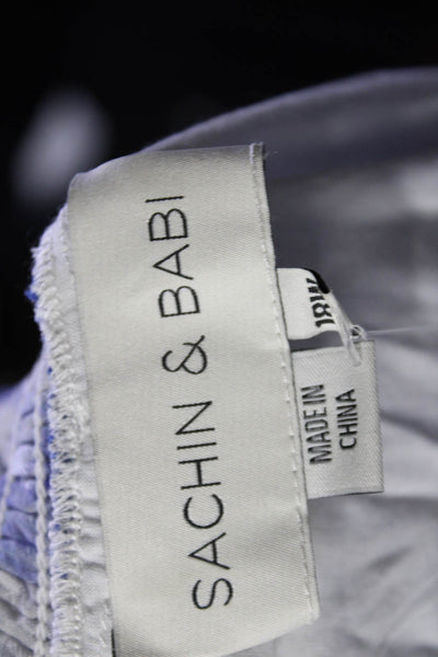 Sachin & Babi Womens Sleeveless Dotted Abstract Maxi Dress White Purple Size 18W
