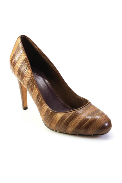 Cole Haan Womens Slip On Stiletto Round Toe Pumps Brown Leather Size 8B