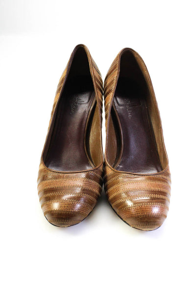 Cole Haan Womens Slip On Stiletto Round Toe Pumps Brown Leather Size 8B