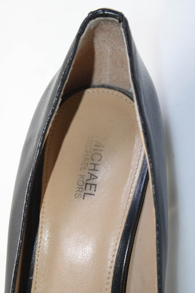 Michael Michael Kors Womens Stiletto Pointed Toe Pumps Black Leather Size 8.5M