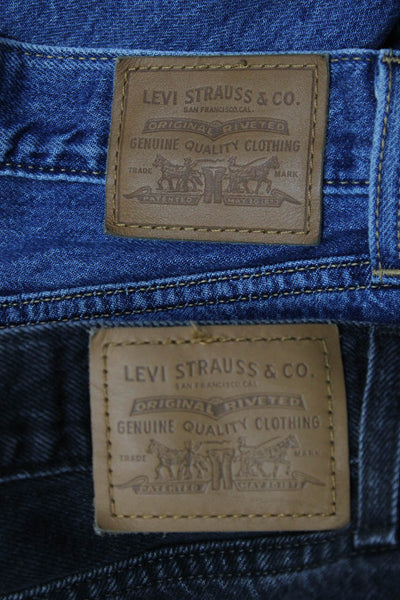 Levis Womens Wide Leg  Five Pocket Jeans Denim Blue Black Size 29 Lot of 2