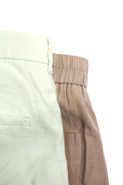 Zara Womens Wide Leg High Waisted Front Zip Pants Green Size Medium Lot of 2