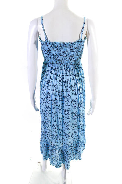 Coolchange Womens Sleeveless Floral Print Long Dress Blue Size Small