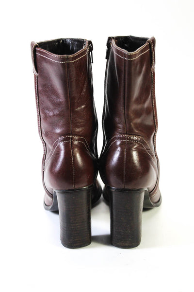 Steve Madden Womens Block Heel Mid Calf Boots Leather Brown Size 6.5 US