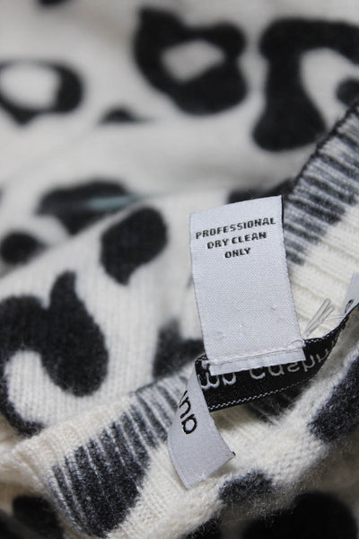Autumn Cashmere Women's Round Neck Long Sleeves Animal Print Sweater Size XS