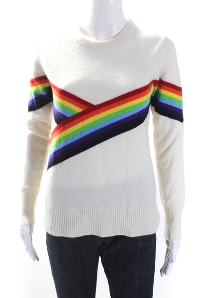 Madeleine Thompson Women's Crewneck Long Sleeves Cashmere Sweater Beige Size M