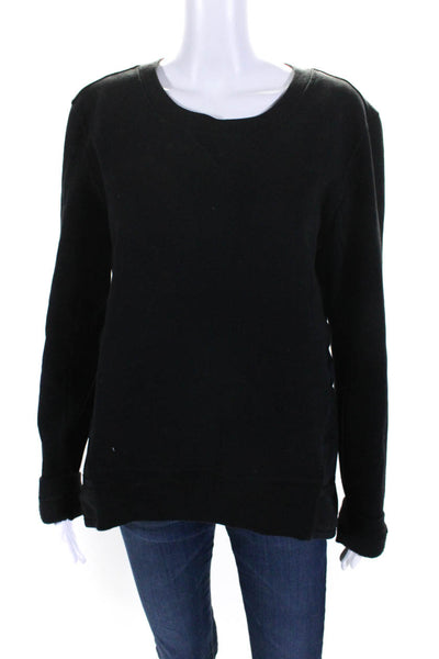 Lululemon Womens Pullover Oversized Scoop Neck Sweatshirt Black Cotton Size 12