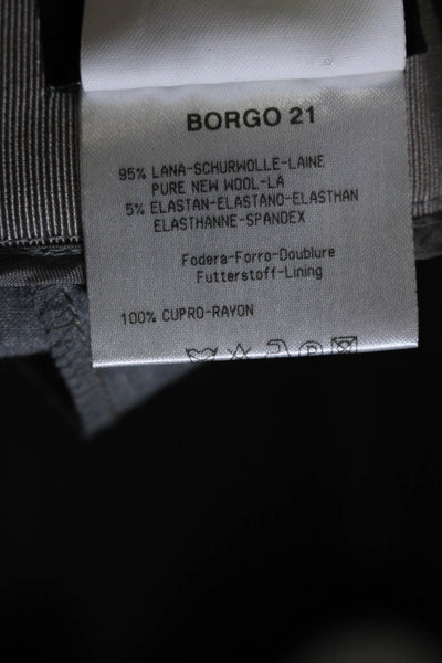 Giorgio Armani Womens Zipper Fly Pleated Straight Leg Dress Pants Gray IT 48