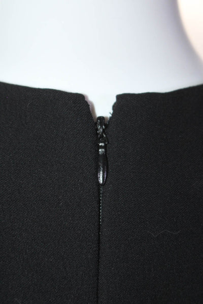 Miu Miu Womens Long Sleeve Crew Neck Crepe Peplum Top Blouse Black Size IT 42