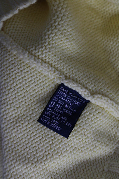 Polo Ralph Lauren Mens Pullover Crew Neck Sweater Yellow Cotton Size Medium