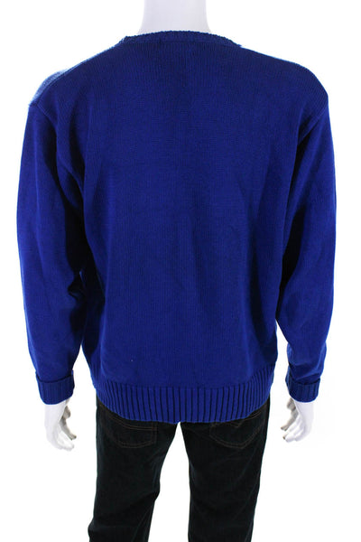 Polo Ralph Lauren Mens Pullover Crew Neck Sweater Blue Cotton Size Extra Large
