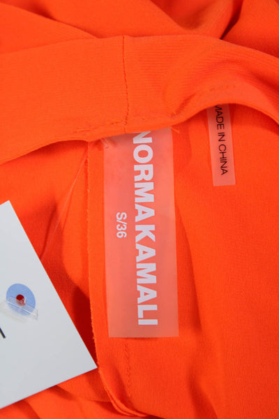 Norma Kamali Womens Open Back Mock Neck Halter Beach Maxi Dress Orange Small