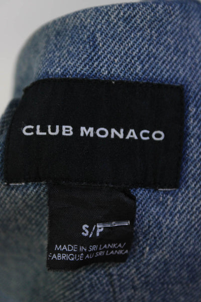 Club Monaco Womens Oversize Denim Button Up Jean Jacket Blue Size Small