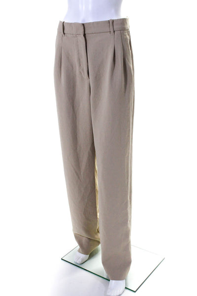 Wilfred Womens High Waist Wide Leg Pleated Dress Pants Beige Size 8