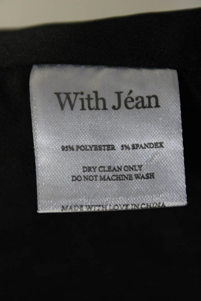 With Jean Womens Scoop Neck Velvet Corset Crop Top Black Size Large