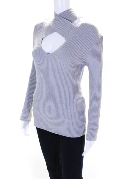 Bailey 44 Womens Long Sleeve Keyhole Cross Strap Sweatshirt Gray Size Medium