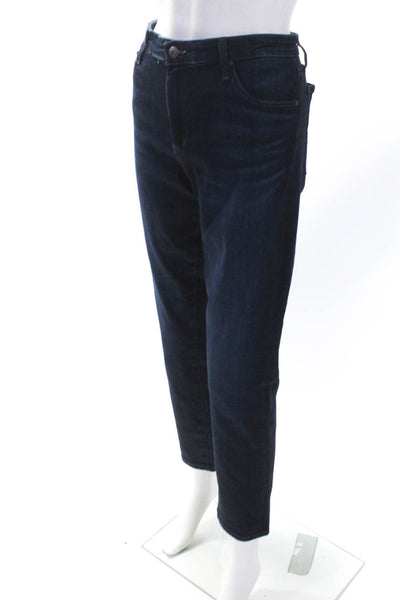 AG Womens Cotton Denim Dark-Wash Mid-Rise Ankle Cigarette Leg Jeans Blue Size 25