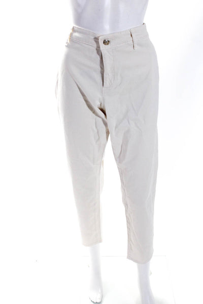 AG Adriano Goldschmied Womens Cotton The Camden Tapered Leg Pants White Size 30