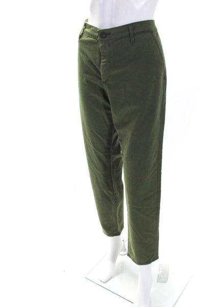 AG Adriano Goldschmied Womens Cotton The Camden Tapered Leg Pants Green Size 30