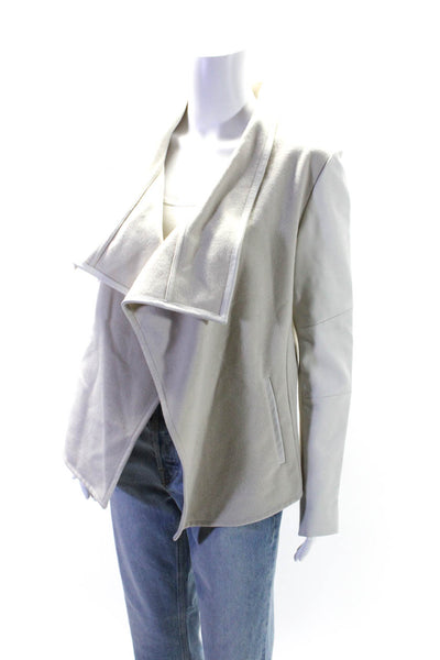 Vince Womens Two Pocket Collared Long Sleeve Open Front Jacket Gray Size XS
